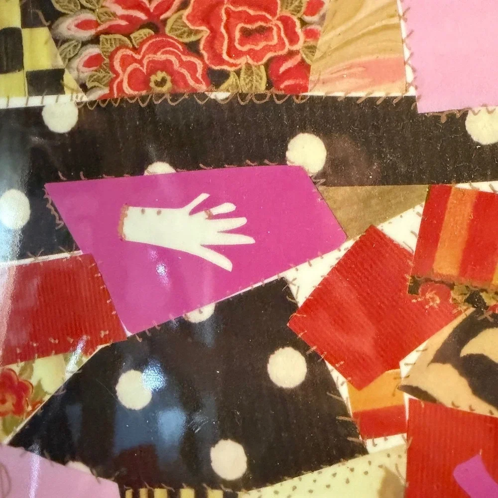 MacKenzie-Childs Large Crazy Quilt Tray Courtly Check‎ Floral Teapot Whimsical